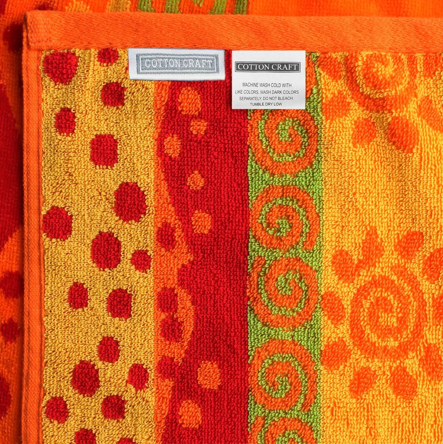 image:imageCOTTON CRAFT Oversized Beach Towel 2 Pack 35 x 70 inches XL Beach Towel 100 Cotton Velour Big amp Huge Thick Plush 450 GSM Super Soft Luxury Towel Pool Picnic Bath Cabana Stripe NavySunshine Orange Yellow