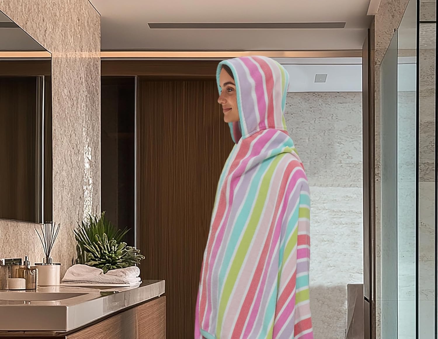 image:imageCOTTON CRAFT Oversized Beach Towel 2 Pack 35 x 70 inches XL Beach Towel 100 Cotton Velour Big amp Huge Thick Plush 450 GSM Super Soft Luxury Towel Pool Picnic Bath Cabana Stripe NavyPink Multi