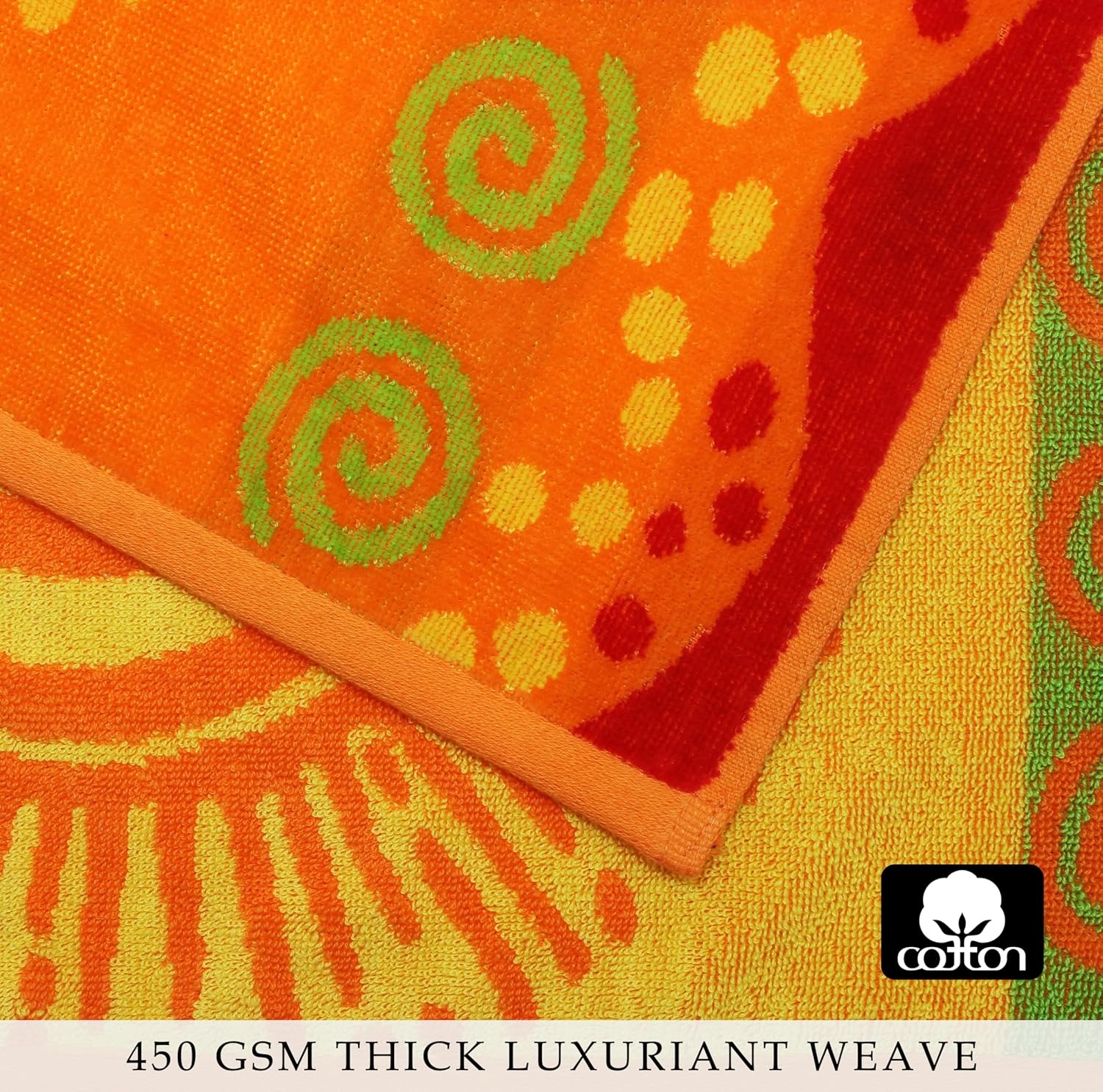 image:imageCOTTON CRAFT Oversized Beach Towel 2 Pack 35 x 70 inches XL Beach Towel 100 Cotton Velour Big amp Huge Thick Plush 450 GSM Super Soft Luxury Towel Pool Picnic Bath Cabana Stripe NavySunshine Orange Yellow
