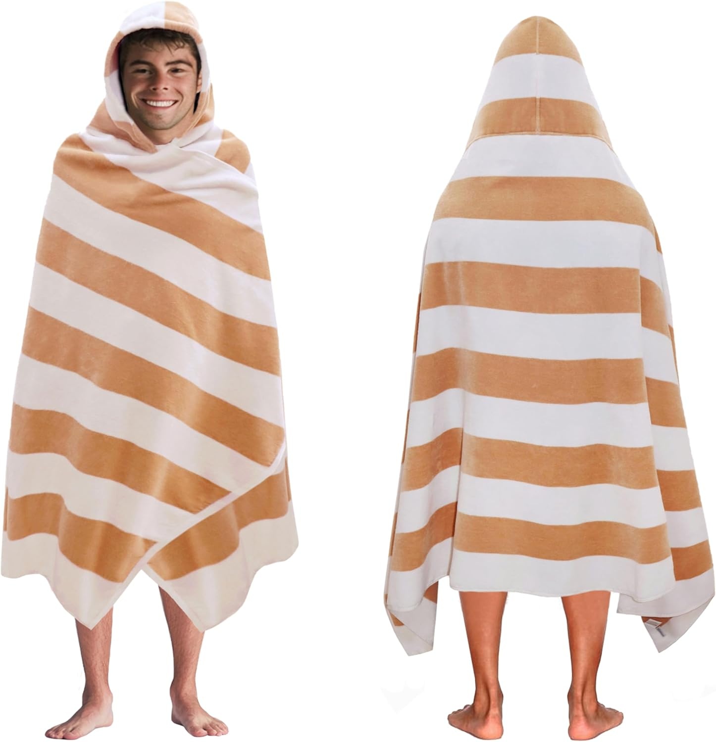 image:imageCOTTON CRAFT Oversized Beach Towel 2 Pack 35 x 70 inches XL Beach Towel 100 Cotton Velour Big amp Huge Thick Plush 450 GSM Super Soft Luxury Towel Pool Picnic Bath Cabana Stripe NavyLinen White