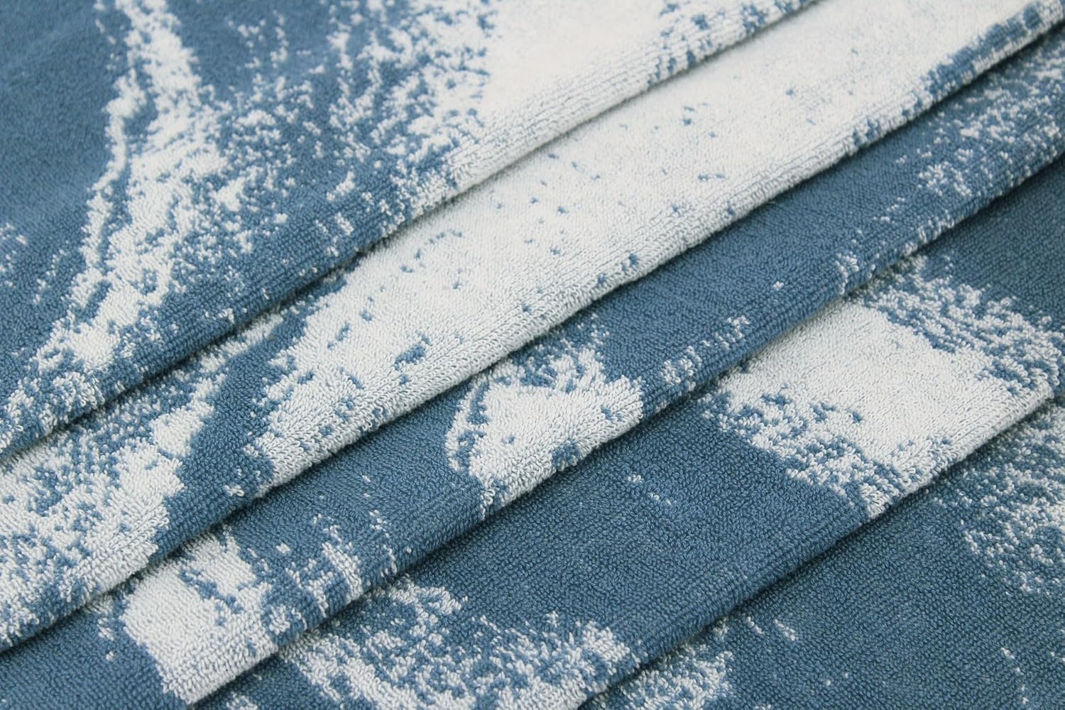 image:imageCOTTON CRAFT Pool Lounge Chair Cover 2 Pack Soft Absorbent 100 Cotton Stripe Dobby Terry Towel Chaise Lounge Beach Chair Cover Oversized 32 W x 82 Length x 7 inch Pocket BlueWaves Surf Blue