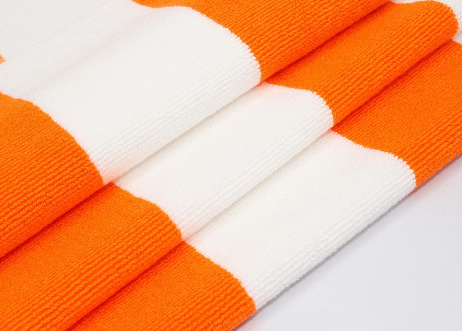 image:imageCOTTON CRAFT Pool Lounge Chair Cover 2 Pack Soft Absorbent 100 Cotton Stripe Dobby Terry Towel Chaise Lounge Beach Chair Cover Oversized 32 W x 82 Length x 7 inch Pocket BlueOrange White