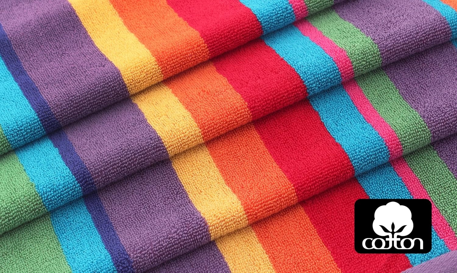 image:imageCOTTON CRAFT Pool Lounge Chair Cover 2 Pack Soft Absorbent 100 Cotton Stripe Dobby Terry Towel Chaise Lounge Beach Chair Cover Oversized 32 W x 82 Length x 7 inch Pocket BlueSummer of Siam