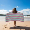 COTTON CRAFT Oversized Beach Towel – 2 Pack 35 x 70 inches XL Beach Towel – 100% Cotton Velour – Big & Huge – Thick Plush 450 GSM Super Soft Luxury Towel – Pool Picnic Bath – Cabana Stripe Navy(Pink Multi)