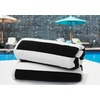 COTTON CRAFT Oversized Beach Towel – 2 Pack 35 x 70 inches XL Beach Towel – 100% Cotton Velour – Big & Huge – Thick Plush 450 GSM Super Soft Luxury Towel – Pool Picnic Bath – Cabana Stripe Navy(Black White)