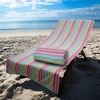 COTTON CRAFT Oversized Beach Towel – 2 Pack 35 x 70 inches XL Beach Towel – 100% Cotton Velour – Big & Huge – Thick Plush 450 GSM Super Soft Luxury Towel – Pool Picnic Bath – Cabana Stripe Navy(Pink Multi)