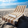COTTON CRAFT Oversized Beach Towel – 2 Pack 35 x 70 inches XL Beach Towel – 100% Cotton Velour – Big & Huge – Thick Plush 450 GSM Super Soft Luxury Towel – Pool Picnic Bath – Cabana Stripe Navy(Linen White)