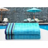 COTTON CRAFT Oversized Beach Towel – 2 Pack 35 x 70 inches XL Beach Towel – 100% Cotton Velour – Big & Huge – Thick Plush 450 GSM Super Soft Luxury Towel – Pool Picnic Bath – Cabana Stripe Navy(Blue Tiles)