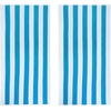 COTTON CRAFT Oversized Beach Towel – 2 Pack 35 x 70 inches XL Beach Towel – 100% Cotton Velour – Big & Huge – Thick Plush 450 GSM Super Soft Luxury Towel – Pool Picnic Bath – Cabana Stripe Navy(Aqua White)
