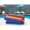 COTTON CRAFT Oversized Beach Towel – 2 Pack 35 x 70 inches XL Beach Towel – 100% Cotton Velour – Big & Huge – Thick Plush 450 GSM Super Soft Luxury Towel – Pool Picnic Bath – Cabana Stripe Navy(Summer of Siam)
