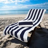 COTTON CRAFT Oversized Beach Towel – 2 Pack 35 x 70 inches XL Beach Towel – 100% Cotton Velour – Big & Huge – Thick Plush 450 GSM Super Soft Luxury Towel – Pool Picnic Bath – Cabana Stripe Navy(Navy White)