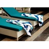 COTTON CRAFT Oversized Beach Towel – 2 Pack 35 x 70 inches XL Beach Towel – 100% Cotton Velour – Big & Huge – Thick Plush 450 GSM Super Soft Luxury Towel – Pool Picnic Bath – Cabana Stripe Navy(Ocean Blue)