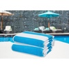 COTTON CRAFT Oversized Beach Towel – 2 Pack 35 x 70 inches XL Beach Towel – 100% Cotton Velour – Big & Huge – Thick Plush 450 GSM Super Soft Luxury Towel – Pool Picnic Bath – Cabana Stripe Navy(Aqua White)
