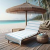 COTTON CRAFT Pool Lounge Chair Cover – 2 Pack – Soft Absorbent 100% Cotton Stripe Dobby Terry Towel Chaise Lounge Beach Chair Cover – Oversized 32 W x 82 Length x 7 inch Pocket – Blue(Aqua Stripe)