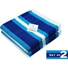 COTTON CRAFT Pool Lounge Chair Cover – 2 Pack – Soft Absorbent 100% Cotton Stripe Dobby Terry Towel Chaise Lounge Beach Chair Cover – Oversized 32 W x 82 Length x 7 inch Pocket – Blue(Blue White)