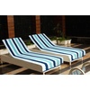 COTTON CRAFT Pool Lounge Chair Cover – 2 Pack – Soft Absorbent 100% Cotton Stripe Dobby Terry Towel Chaise Lounge Beach Chair Cover – Oversized 32 W x 82 Length x 7 inch Pocket – Blue(Ocean Blue Stripe)