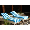 COTTON CRAFT Pool Lounge Chair Cover – 2 Pack – Soft Absorbent 100% Cotton Stripe Dobby Terry Towel Chaise Lounge Beach Chair Cover – Oversized 32 W x 82 Length x 7 inch Pocket – Blue(Aqua Blue)