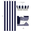 COTTON CRAFT Pool Lounge Chair Cover – 2 Pack – Soft Absorbent 100% Cotton Stripe Dobby Terry Towel Chaise Lounge Beach Chair Cover – Oversized 32 W x 82 Length x 7 inch Pocket – Blue(Navy White)