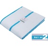 COTTON CRAFT Pool Lounge Chair Cover – 2 Pack – Soft Absorbent 100% Cotton Stripe Dobby Terry Towel Chaise Lounge Beach Chair Cover – Oversized 32 W x 82 Length x 7 inch Pocket – Blue(Aqua Stripe)