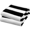 COTTON CRAFT Oversized Beach Towel – 2 Pack 35 x 70 inches XL Beach Towel – 100% Cotton Velour – Big & Huge – Thick Plush 450 GSM Super Soft Luxury Towel – Pool Picnic Bath – Cabana Stripe Navy(Black White)